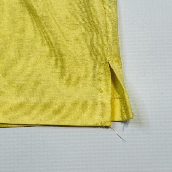 Jacques Fath Polo Shirt Mens Small Yellow Paris Boutique JF Pocket Retro Mod 60s - Picture 3 of 9